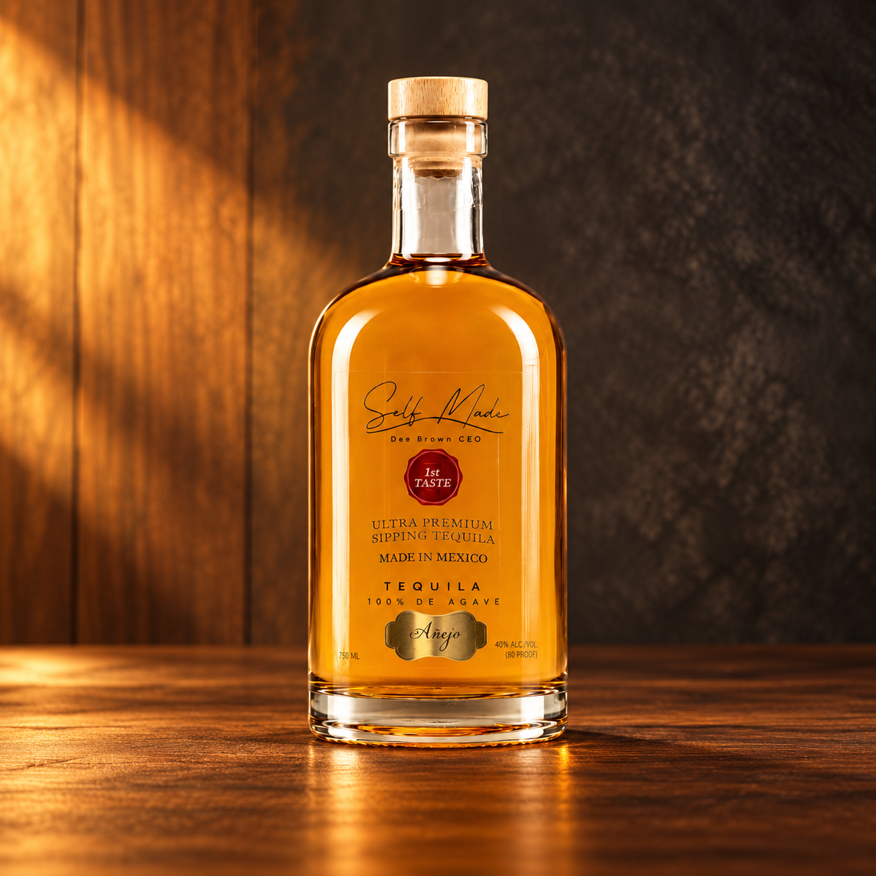 Self Made Añejo tequila bottle